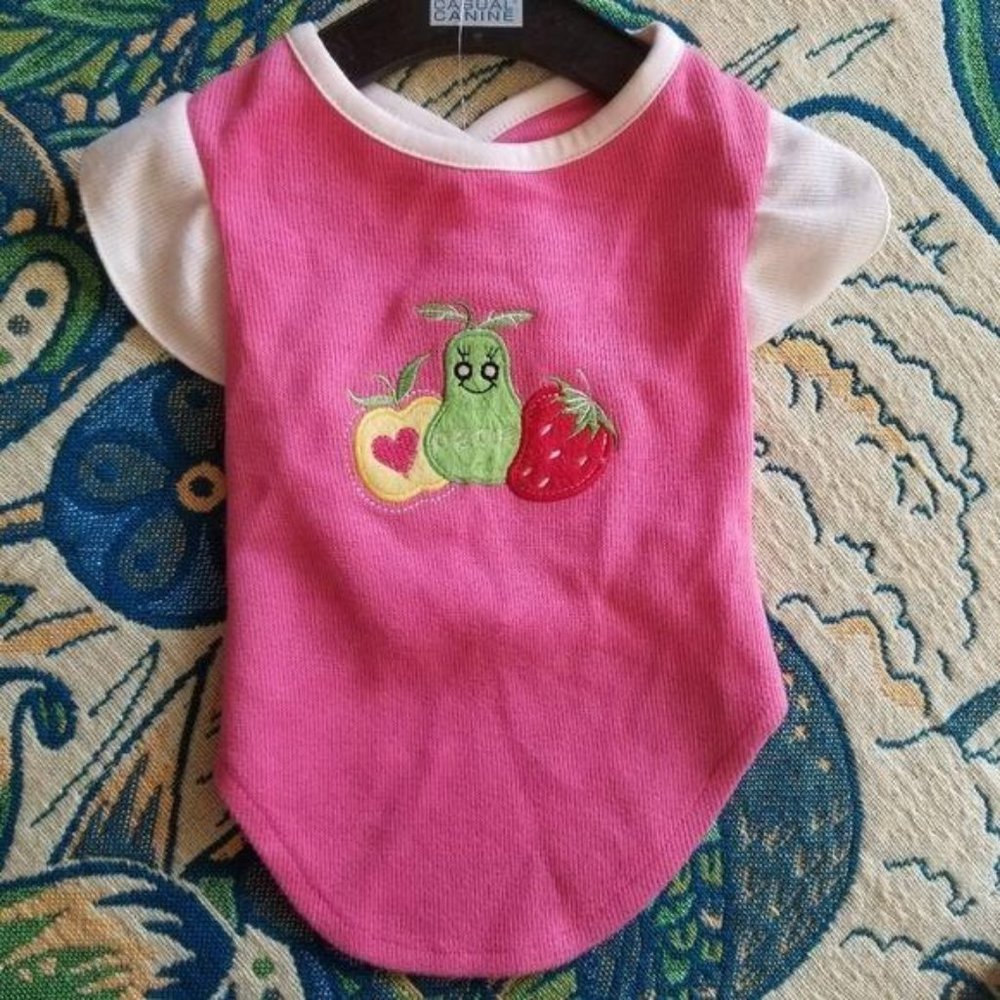 NWT Small Pink Fruit Bowl Tee Casual Canine